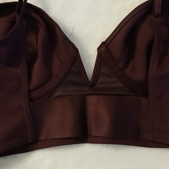 Free People Brianna Longline Underwire Neo Maroon Bra - Picture 13 of 16